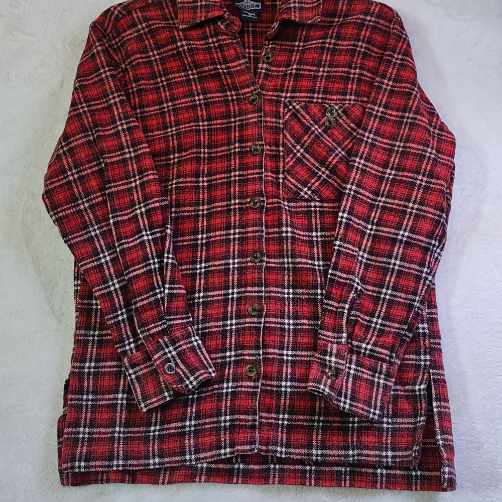 Angie Red and Black Plaid Cotton Shirt